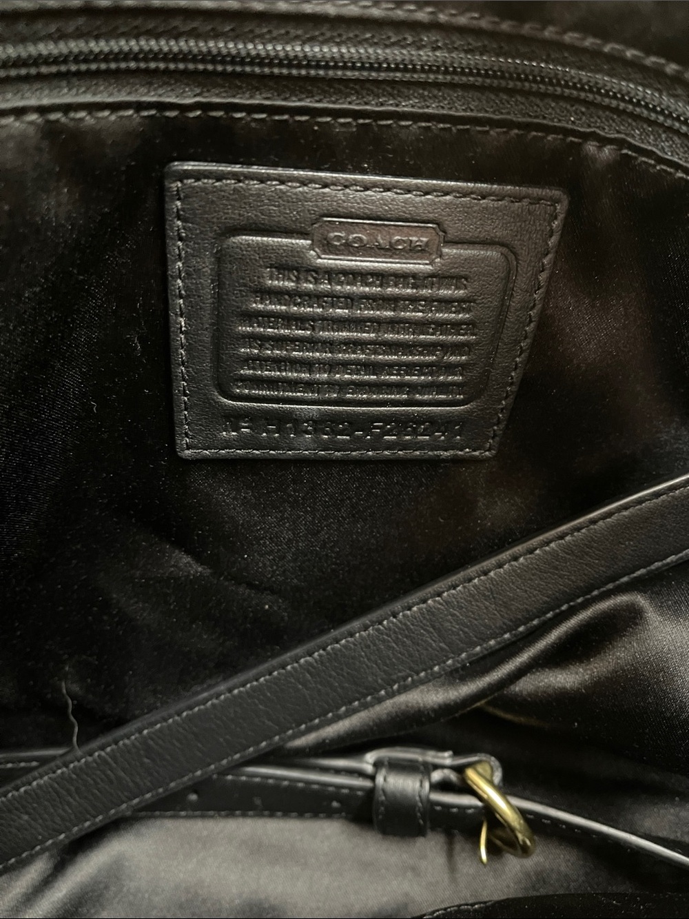 Coach Navy Signature Canvas Tote with Gold Buckle Accents - Picture 7 of 8